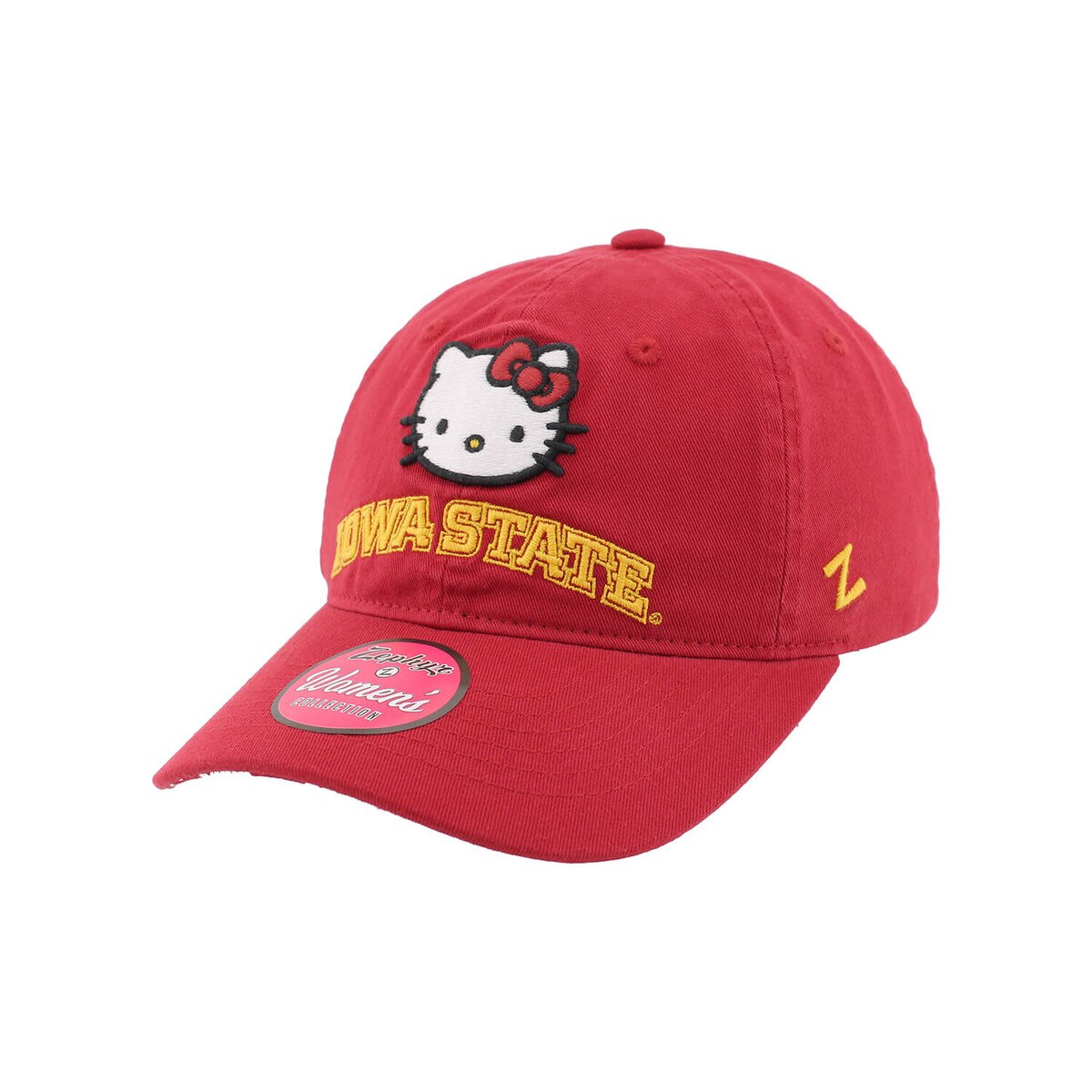 Zephyr Iowa State Hello Kitty Cardinal and Gold Hat vendor image side view